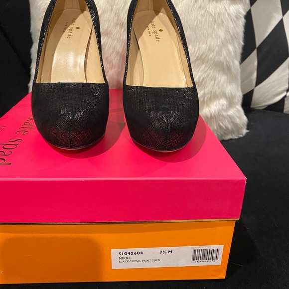 Kate Spade Nikki Platform Print Suede Heels - Picture 4 of 7